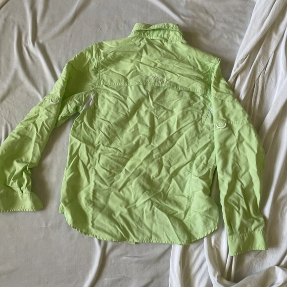 Habit Womens Lime Green Nylon Button-Up Shirt W/ 30+ Solar Factor S/P - Picture 9 of 10